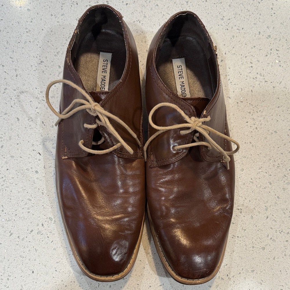 Steve Madden Dark Brown Leather Oxfords